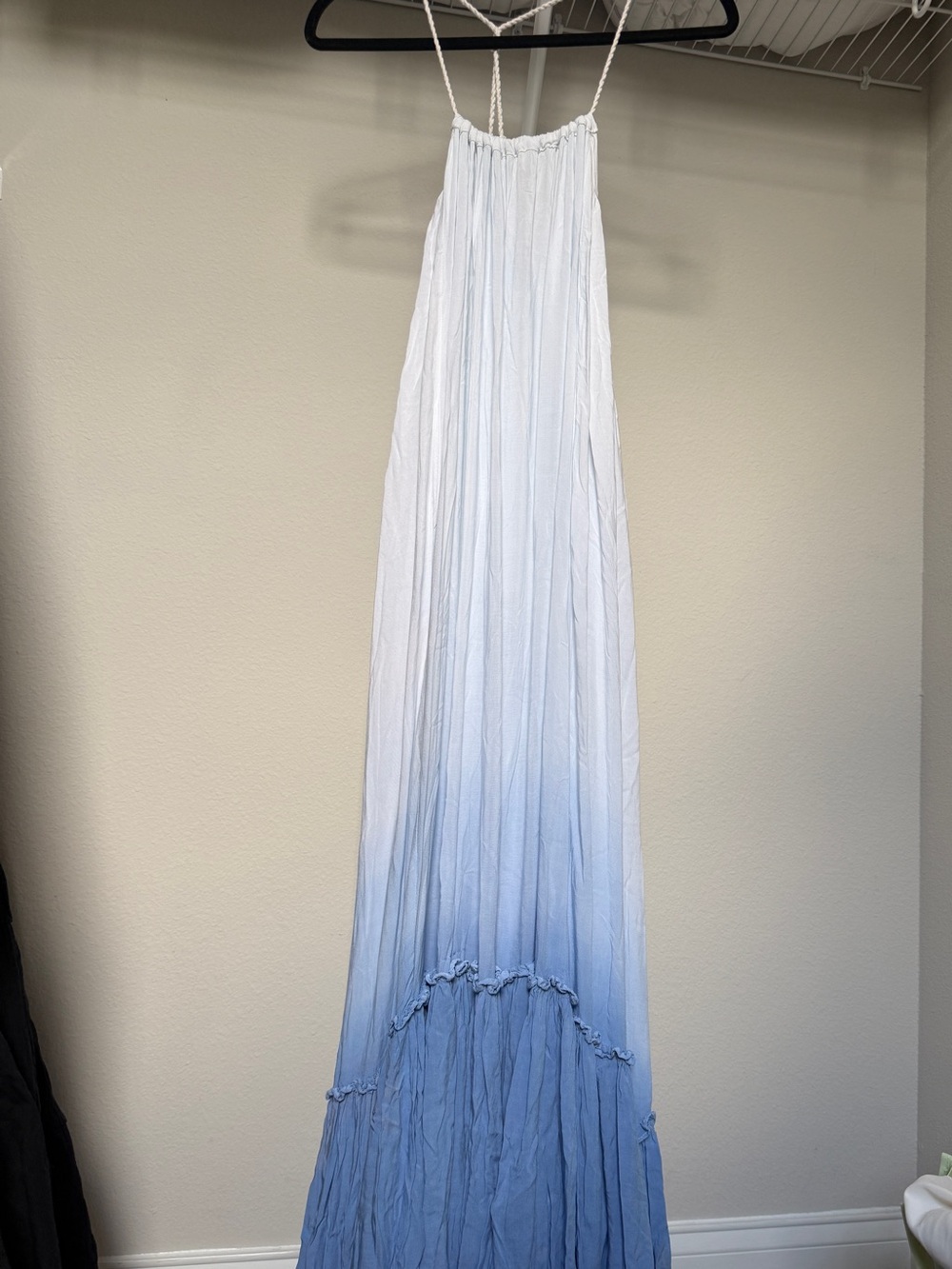 Jen's Pirate Booty White Gauze blue Ombré Dress